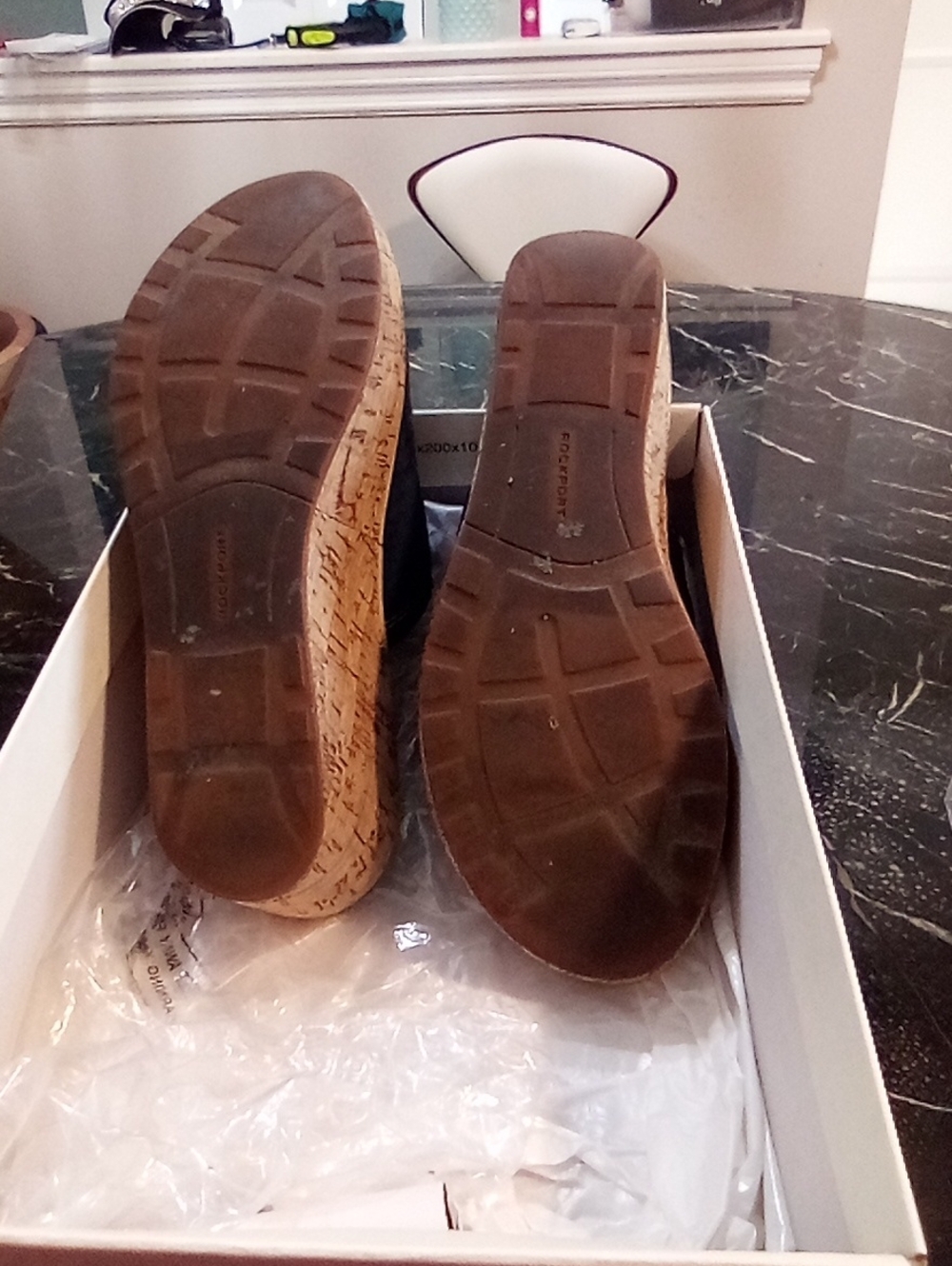 Rockport Navy Suede Open-Toe Slide Sandals - Picture 3 of 5
